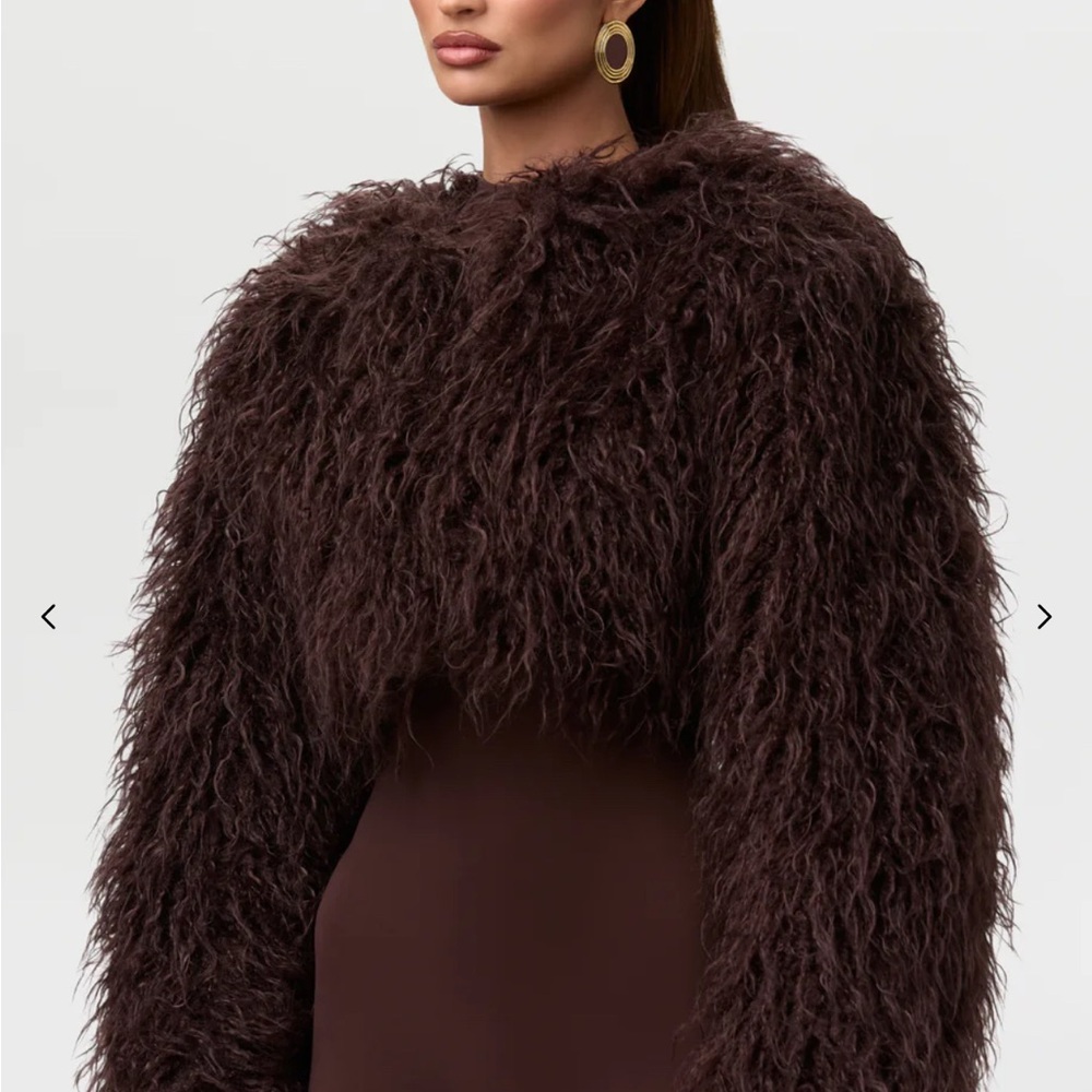 Naked Wardrobe Brown Faux Fur Ski Jacket